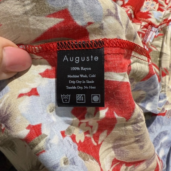 RARE NWT Auguste the Label Wanderring Willow Red Floral Wrap Skirt Sz 6 Fall - Picture 8 of 8